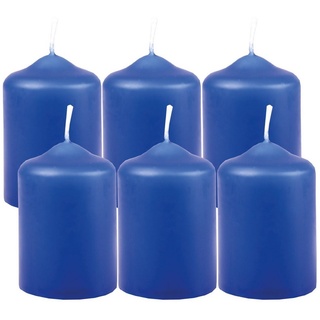HS Candle Stumpenkerze Dekokerze (6-tlg), Wachskerzen Ø4cm x 6cm Teelicht Durchmesser, viele Farben blau