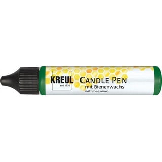 KREUL 49710 - Candle Pen, grün, 29 ml, Kerzenstift mit feiner Malspitze, Farbe mit Bienenwachs zum Verzieren & Bemalen von Kerzen