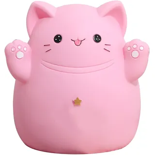 Niedliches Katzen-sparschwein, Dekorative Spardose Für Kinder, Rosa Spielzeuggeschenk, 13 X 11 X 15 Cm