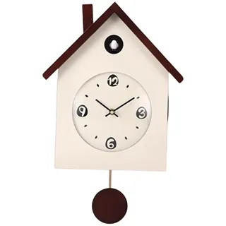 Milageto Kuckucksuhr mit, Lautstärke einstellbar, Wanduhr aus, Geschenkidee für Zuhause und Büro, ideal für Neujahr, Beige