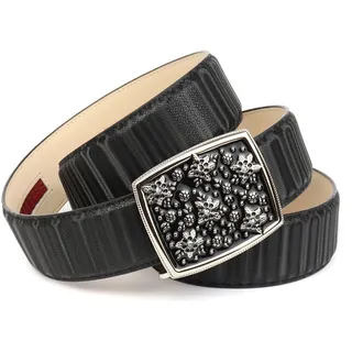 Ledergürtel ANTHONI CROWN, Damen, Gr. 95, schwarz, Leder, unifarben, Gürtel Ledergürtel, Jeansgürtel mit Designer-Schließe