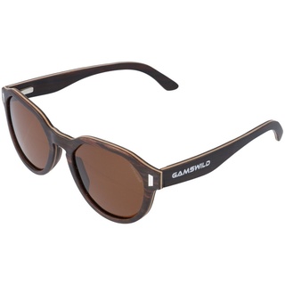 Gamswild Sonnenbrille UV400 GAMSSTYLE Holzbrille polarisierte, getönte Gläser Damen Herren Modell WM0013 in braun, grau, lila braun