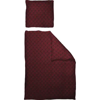 Bettwäsche ADAM "Feathers", rot (dunkelrot, rot), B/L: 155cm x 200cm, 1 Stk., 1 Stk., Renforcé, B/L: 80cm x 80cm, 2 Stk., Renforcé, Obermaterial: 100% Baumwolle, Bettwäsche, Bettwäsche, aus 100 % Bio-Baumwolle, 2 teilig - Bettwäsche Set