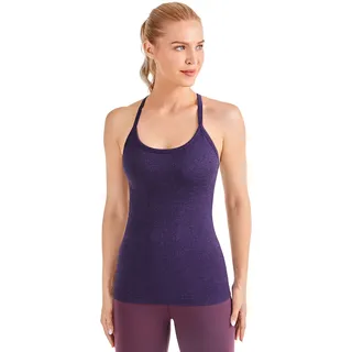 CRZ YOGA Damen Sport Tank Top Racerback Ärmelloses Shirt Sommer Leichte Yoga Tops Elastische Fitness Oberteile Beere lila 40 - 40