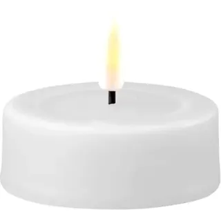 Deluxe Homeart Flammenloses LED-Jumbo-Teelicht-Set für den Innenbereich, mit Real FlameTM-Technologie, batteriebetriebene Kerze (weiß)