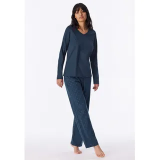 SCHIESSER Schlafanzug Pyjama Blau 44