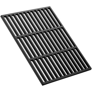 Wiltec Gusseisen Grillrost 26 x 44,5 cm, Grillgitter Holzkohlegrill Gasgrill, BBQ, Grilleinsatz matt emailliert eckig