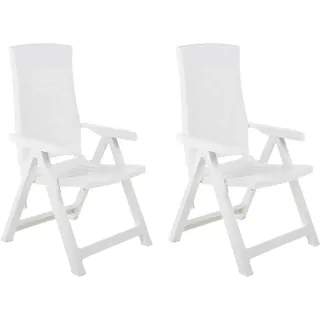 vidaXL Gartenstuhl 59 x 67 x 106 cm weiß klappbar 2 St.