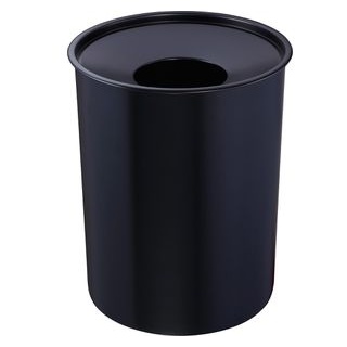 ZWINGO Papierkorb Z1200395, schwarz, rund, aus Kunststoff, feuersicher, 13 Liter