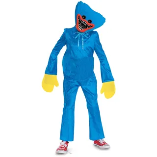 Poppy Playtime Huggy Wuggy Kostüm für Kinder und Jugendliche, offiziell lizenziert von Disguise, inspiriert von Poppy Playtime Game, inklusive Charaktermaske und komplettem Overall, für Kinder von 7–8