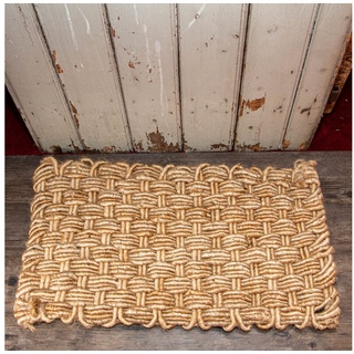 Fußmatte Matte für den Hauseingang, Türmatte aus Jute, geflochten, Antikas braun