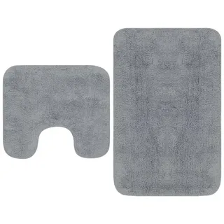 vidaXL Badematten-Set 2-tlg. Stoff Grau