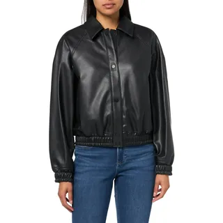 HUGO Damen Leather Bomber Jacket Jacke aus veganem Leder, Himbeerrot, M - M