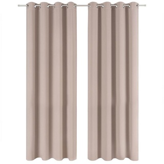 Blumtal Verdunklungsvorhänge 2er Set - Thermovorhang Hitzeschutz - Vorhang Blickdicht mit Ösen - Gardinenschals mit Schlaufen - Curtain - Gardinen 160x132cm - Gardienenschalset 2er - Vorhang Taupe