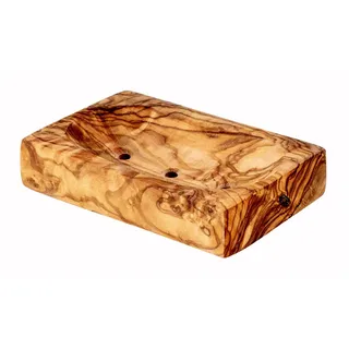Levandeo® Dekoschale, Holz Seifenschale ca.11x7cm Seifenhalter mit Löchern Badzubehör
