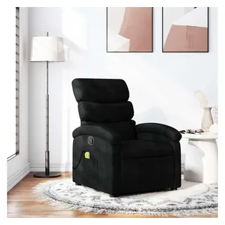 vidaXL Massagesessel verstellbare Rückenlehne Polyester 92 x 99,5 x 92 cm Schwarz mit Fernbedienung