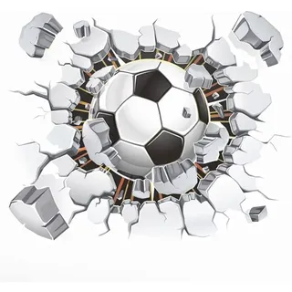 3d-fußball-wandtattoos (40 X 50 Cm)  Dekorative Sportposter-aufkleber  Wandtattoo Für Jungen-, Kinder-, Baby-, Kinderzimmer Und Jugendzimmer