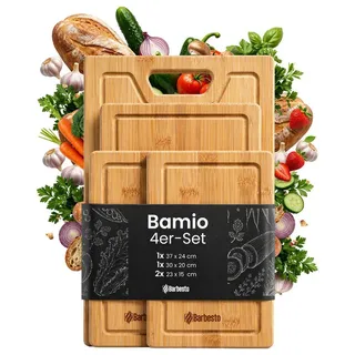 CLP Schneidebrett-Set Bambus 4-tlg. 15 x 23 cm Natur