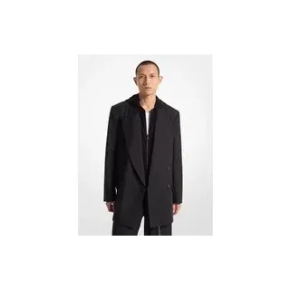 MK Zweireihiger Blazer aus Stretch-Wollflanell - Schwarz - Michael Kors - 52R