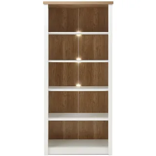 furn.design Standregal 90 x 198 x 43 cm Weiß/Eiche