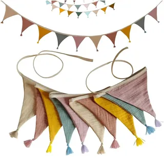 Bomiclss Wimpelkette Outdoor-Wimpelkette, bunt, Stoffgirlande für draußen, Kinderzimmer, Babyzimmer, Bett, Hausbett, Wanddekoration,Deko zum Aufhängen