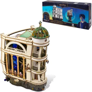 UGEARS Harry Potter Gringotts Bank Murmelbahn Holzpuzzle Erwachsene 3D - Motorisierter Modellbausatz Erwachsene mit LED Licht, DIY kreative Geschenkidee 3D Puzzle Modellbau und Bausätze für Männer