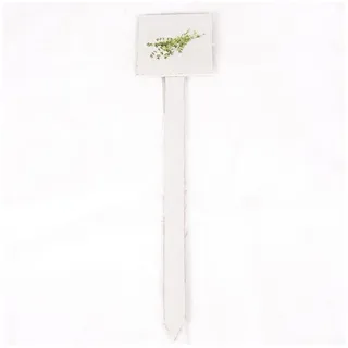 Marabellas Shop Gartenstecker Kräuterstecker Pflanzenschild ca. 13 x 13 x 58 cm Holz Pflanzschild