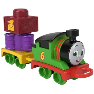 Thomas & seine Freunde Spielzeug für Kleinkinder My First Percy Lokomotive zum Schieben mit Stapelfracht für Kinder ab 18 Monaten, HXP53