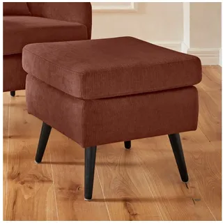 Home affaire Hocker Salla, Bezug auch in Luxus-Microfaser in Teddyfelloptik orange