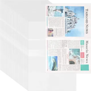 Seajan 100 Stück 61 x 40,6 cm transparente Zeitungstaschen, Kunststoffhüllen für Kunstwerke, Magazine, Schutzhüllen, Zeitungshüllen für Zeitungen, Verpackung, Fotokonservierung