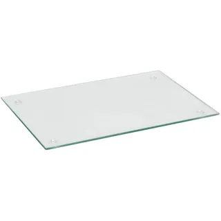 Harbour Housewares Glas Schneidebrett Klar 50 x 40 cm Küchenbrett Glas | Großes Glas Schneidebrett aus gehärtetem Glas, hitzebeständig, hygienisch & kratzfest, rutschfest mit Gummifüßen Küche
