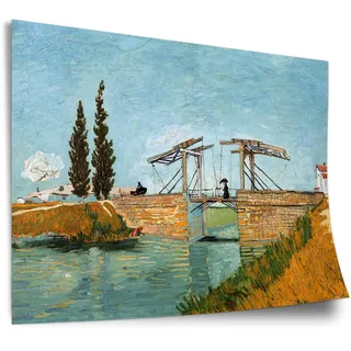 Printistico Poster Vincent van Gogh - Brücke von Langlois (1888) Kunstdruck ohne Rahmen, Wandbild - A4, A3, A2, A1, A0, XXL - Wohnzimmer, Schlafzimmer, Küche, Deko