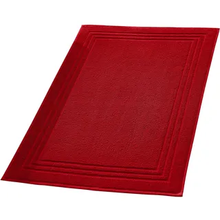 Erwin Müller Badteppich, Badematte, Duschvorleger Heidelberg 100% Baumwolle rot Größe 50x80 cm - sehr weich, schnell trocknend, strapazierstark