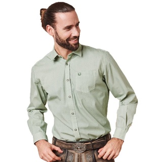 KRÜGER BUAM Trachtenhemd Herrenhemd 'Igor' mit Muster 911765, Grün grün 4XL