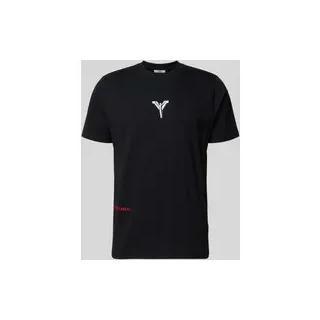T-Shirt mit Label-Print, Black, S