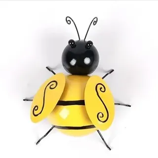 Swtgaah Handgeschmiedete Bienen Wanddekoration Rustikale Eisen Bienen Skulptur Künstlerische Bienen Figur für Garten und Outdoor Deko Vintage Bienen Wandschmuck 10 * 21 * 19cm/4.5 * 10 * 9.5cm (Groß)