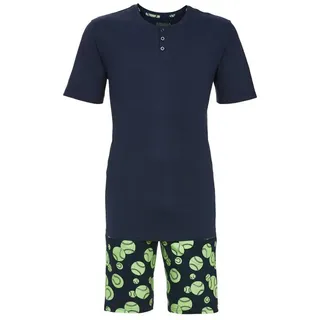 Ringella Shorty mit kurzer Knopfleiste und Bermuda mit Seitentaschen (2 tlg) Single Jersey aus reiner Baumwolle blau 60