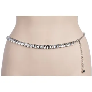 Cassandra Accessoires Kettengürtel Damen Taillenkette Silber - mit funkelnden Straßsteinen silberfarben