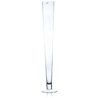 Sandra Rich Bodenvase Dekoglas Cielo mit Fuß H. 80cm D. 11cm klar konisch rund