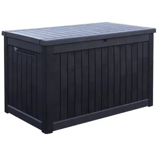Koll Living Gartenbox 'Cedar', 870 Liter, Kunststoff Holzoptik, Schwarz (abschließbar), wasserdicht, UV & witterungsbeständig grau 870 l