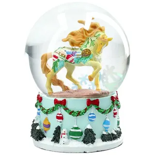 Figuren Shop GmbH Schneekugel Schneekugel Pferd - Vintage Christmas - Weihnachten Weihnachtsdeko bunt