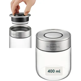 SILBERTHAL Vorratsdosen Glas mit Deckel 400 ml | Vorratsgläser mottensicher für luftdichte & auslaufsichere Aufbewahrung in der Küche
