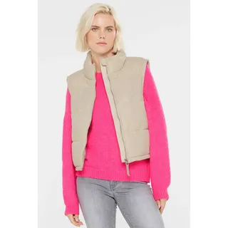 Lederweste SENSES.THE LABEL, Damen, Gr. XXL, raw cotton, Material: 100% Leder, Futter: 100% Polyester, unifarben, lässig geschnitten kurz, Westen, mit verstellbarem Gummizug im Saum