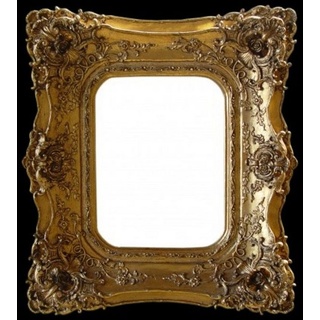Casa Padrino Barockspiegel Barock Wandspiegel Gold mit Doppelrahmen - 71 x 63 cm - Edel & Prunkvoll