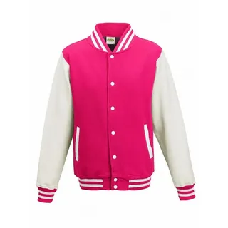 AWDis College Varsity Jacke Hot Pink/White S