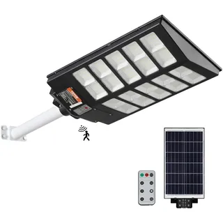 VEVOR 1000 W Solar-Straßenlaterne, 1600 lm, LED-Solar-Flutlichter für den Außenbereich mit RF-Fernbedienung, IP66 wasserdichte, solarbetriebene Sicherheits-Bewegungsmelder-Lampe für Garten, Hof, Haus,