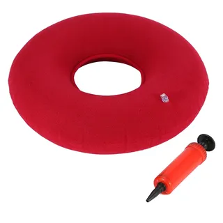 Aufblasbares Hämorrhoidenkissen – Ergonomisches Sitzkissen Mit Pumpe (rot)