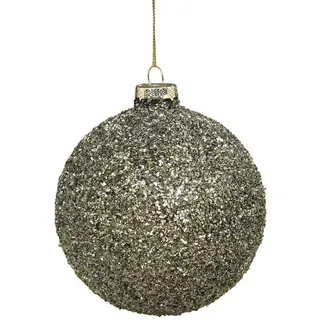 Chic Antique Christbaumschmuck Weihnachtsschmuck Weihnachtskugel Glitzer Champagner 8cm Chic Antique