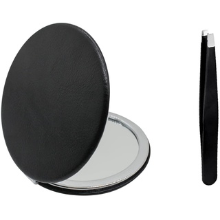 Andiker taschenspiegel mit 1 Pinzette, Vergrößerung Faltbarer Reisespiegel, 8 cm taschenspiegel klappbar für Make-up