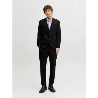 Jack & Jones Anzug JPRFRANCO Extra schmal, pflegeleicht, stilvoll mit fallendem Revers Materialmix aus Polyester, Viskose und Elasthan schwarz 48
